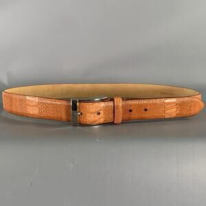 BERGDORF GOODMAN Size 38 Tan Nubuck Ostrich Belt